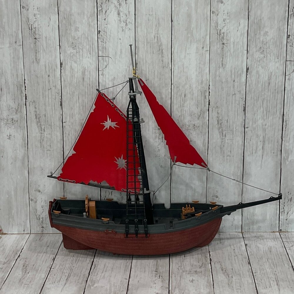 Vintage Playmobil Red Corsair Pirates' Ship - Not Complete